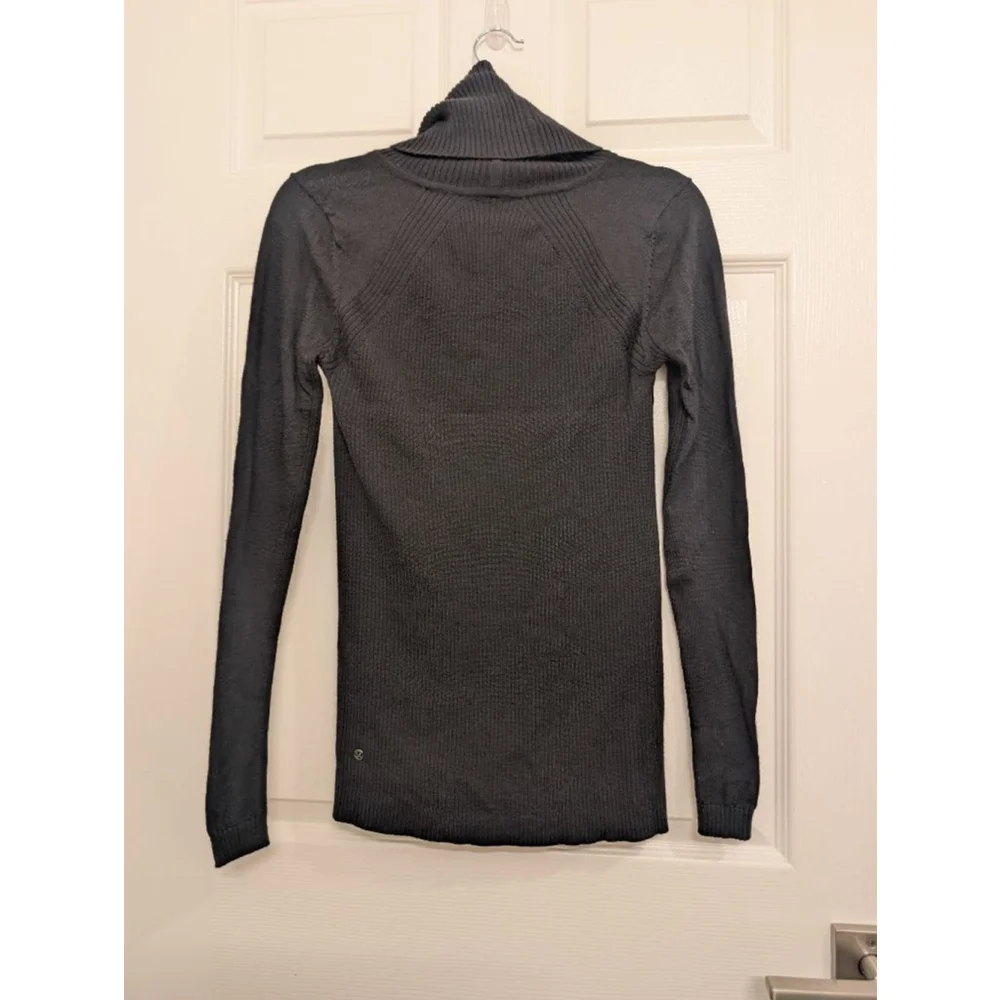 Lululemon Sweat & Savasana Sweater Black Ribbed Turtleneck S